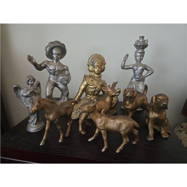 9 Cast Metal Figurines G.F.B. 1964 Signed