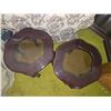 Image 5 : Wood Side Tables with Glass Tops