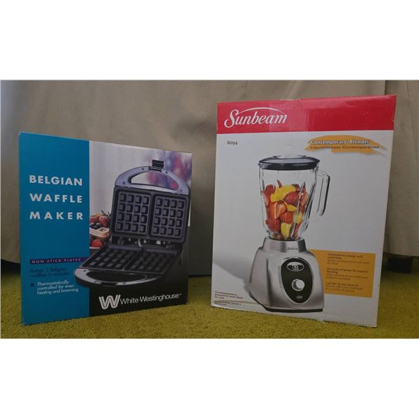 White-Westinghouse Belgian Waffle Maker and Sunbeam Blender