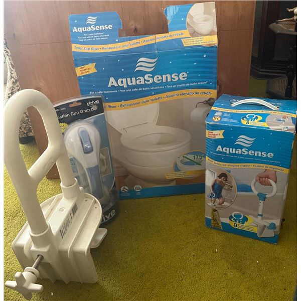 AquaSense Bathroom Safety Set With Drive Suction Grab Bar