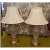 Image 1 : Cut Crystal Table Lamps with Brass Bases