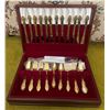 Image 1 : Hampton Silversmiths Gold-Toned Stainless Steel Flatware Set in Box