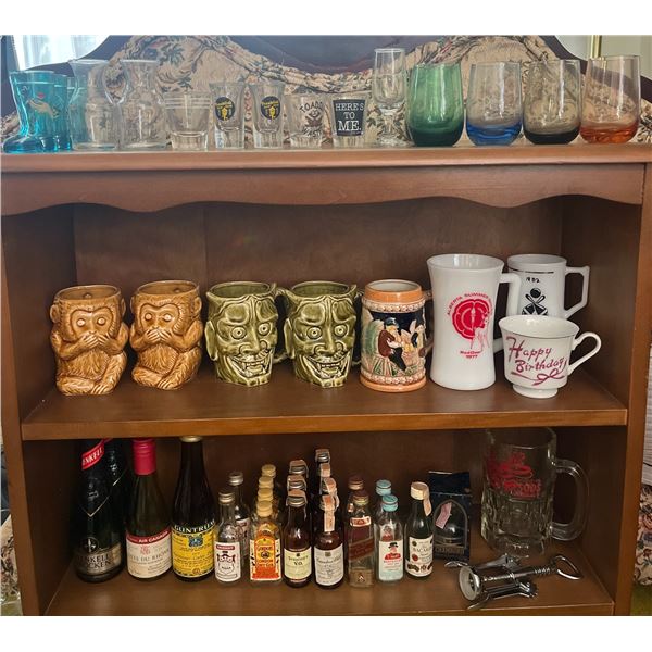 Barware Collection With Glasses, Mugs, Mini Bottles, and Accessories
