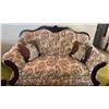 Image 3 : Floral Upholstered Wood Trim Sofa and Chair Set