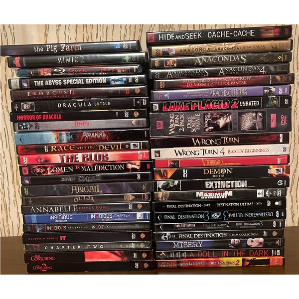 Horror DVDs Including The Conjuring, Anacondas, and Final Destination