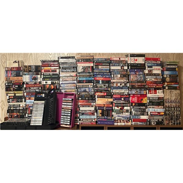 Large Mixed Lot of Audiobooks and Novels, Cassette and Hardcover