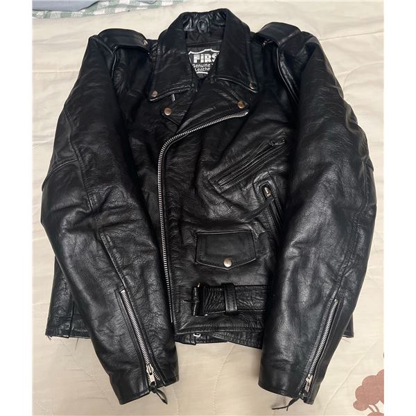 FIRST Genuine Leather Motorcycle Jacket Size 44