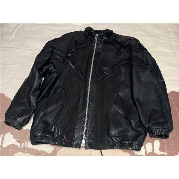 Cosa Nova Black Leather and Suede Jacket, Made in China