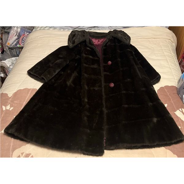 Women's Faux Fur Coat, Size 12, Union Made