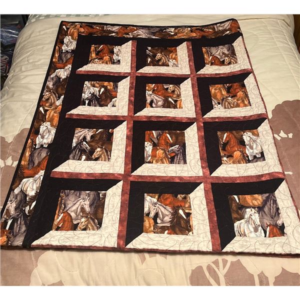 Wild Horses Quilt by Joanne Greenop and Joan Mackin, 72 x 88 Inches