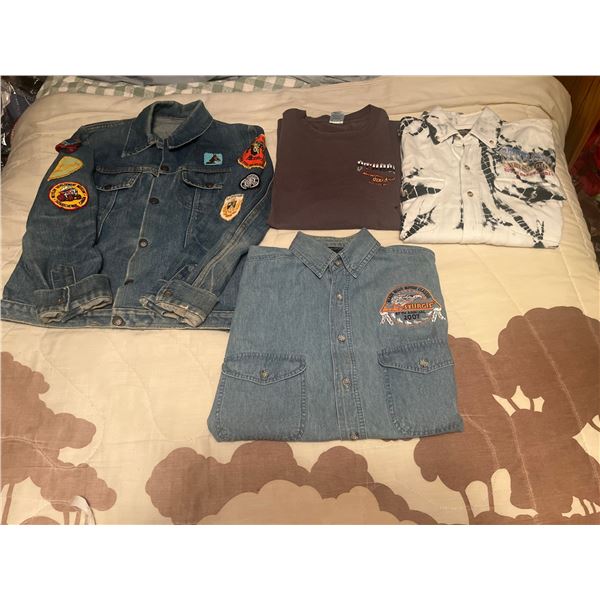 Sturgis Rally Shirts and Patched Denim Jacket Lot