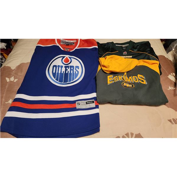 Reebok Edmonton Oilers NHL Jersey And Edmonton Eskimos CFL Apparel