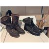 Image 1 : Two Pairs Combat Boots Chippewa and Black Leather Canvas