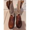 Image 2 : Tony Lama Brown and Cream Leather Cowboy Boots