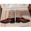 Image 3 : Tony Lama Brown and Cream Leather Cowboy Boots