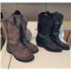 Image 1 : Ariat Leather Western Boots & Black Leather Work Boots, 2 Pairs