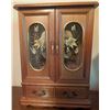 Image 2 : Wooden Jewelry Chest, Octagonal Box & Brass Lamp Set