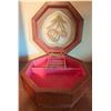 Image 5 : Wooden Jewelry Chest, Octagonal Box & Brass Lamp Set