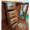 Image 3 : Wooden Jewelry Box, Lady Trinket Box, and Glass Containers