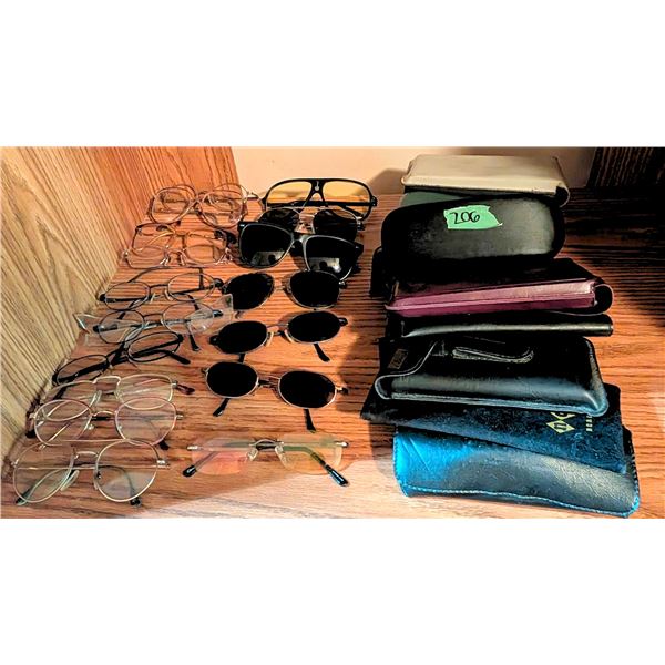 Eyeglasses and Sunglasses with Cases Lot