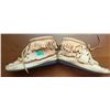 Image 3 : Tan Leather Beaded Moccasin Boots With Fringe And Rubber Soles