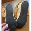 Image 4 : Tan Leather Beaded Moccasin Boots With Fringe And Rubber Soles
