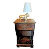 Image 1 : Wooden Nightstand With Drawer and Dog Lamp