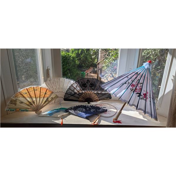 Asian Style Hand Fans and Parasol