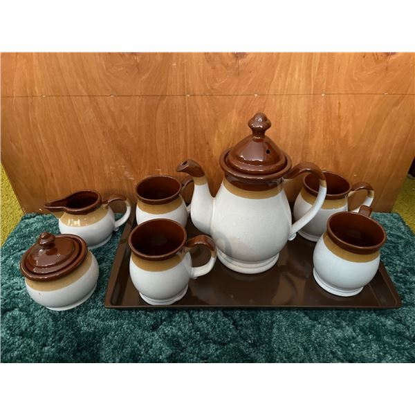 Ceramic 10 Piece Coffee Set Japan With Tray & Original Box