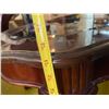 Image 7 : Wood and Glass Oval Coffee Table, 48x24x17 in
