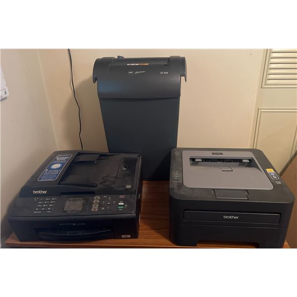 Brother Multifunction Printer, Brother HL-2270DW Printer, and GBC ShredMaster SC080 Shredder
