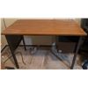 Image 1 : Metal Office Desk with Faux Wood Top and Drawer 36x20x29 in