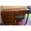 Image 1 : Wood Desk with Drawers, 47"W x 16"D x 31.5"H