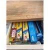 Image 5 : Wood Top White Kitchen Island and Blue Quilted Bar Stool