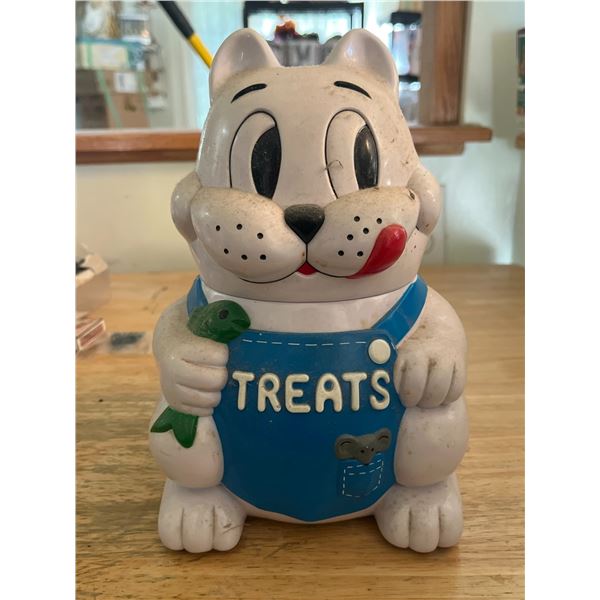 Pet Treat Jar Cat-Shaped Plastic Container