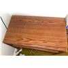 Image 2 : Wood-Look Laminate TV Stand on Casters with Cabinet Doors