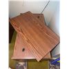 Image 6 : Wood-Look Laminate TV Stand on Casters with Cabinet Doors