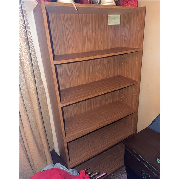 Five-Shelf Wood Veneer Bookcase