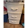 Image 8 : Six-Drawer and Four-Drawer Plastic Dressers with Assorted Contents