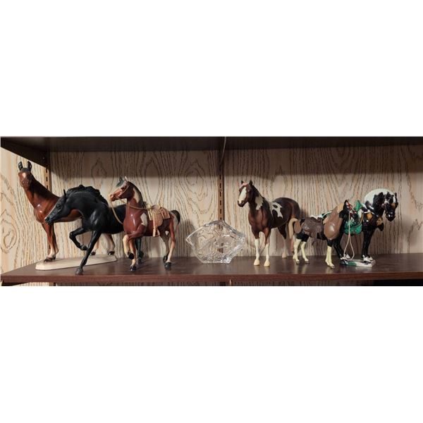 Breyer Horse Figurines and Glass Horse Plaque