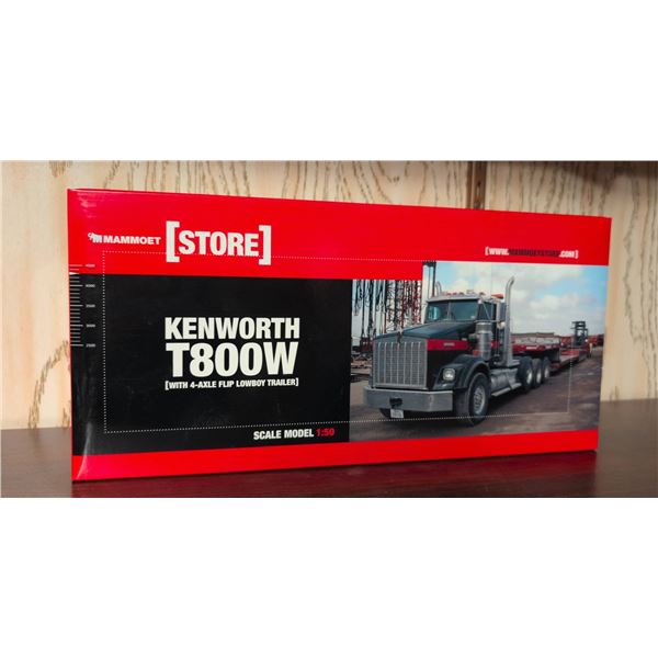 Mammoet Kenworth T800W Scale Model 1:50 With 4-Axle Flip Lowboy Trailer