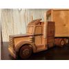 Image 2 : Handcrafted Wooden Semi Truck and Trailer Model
