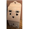 Image 1 : Wooden Bin Cabinet With Heart Cutouts and Pegboard Back