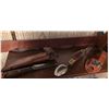Image 5 : Vintage Camping Utensils and Knife Set with Wood Shelf