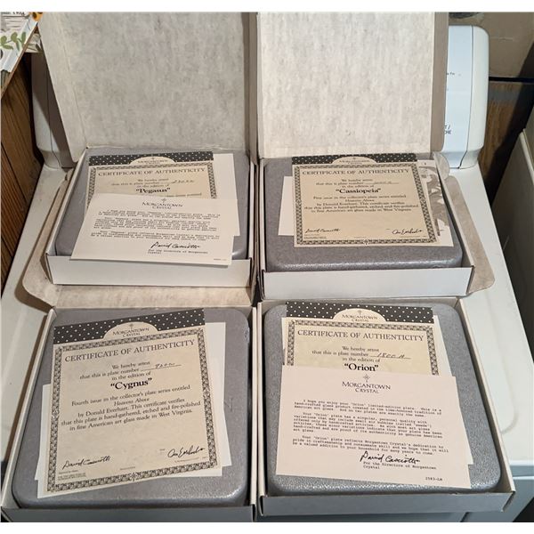 Monacontown Crystal Constellation Collector Plates Set of 4