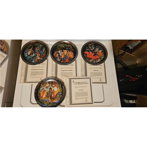 Russian Decorative Porcelain Plates with Certificates