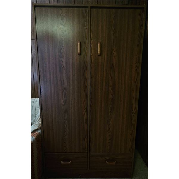 Wooden Armoire with Hangers Included