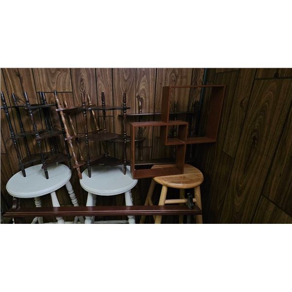 Wooden Wall Shelves and Racks Lot