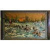 Image 1 : Woven Wall Tapestry with Sled Dogs and Musher Scene