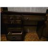 Image 4 : Wooden Desk with Multiple Drawers and Brass Handles